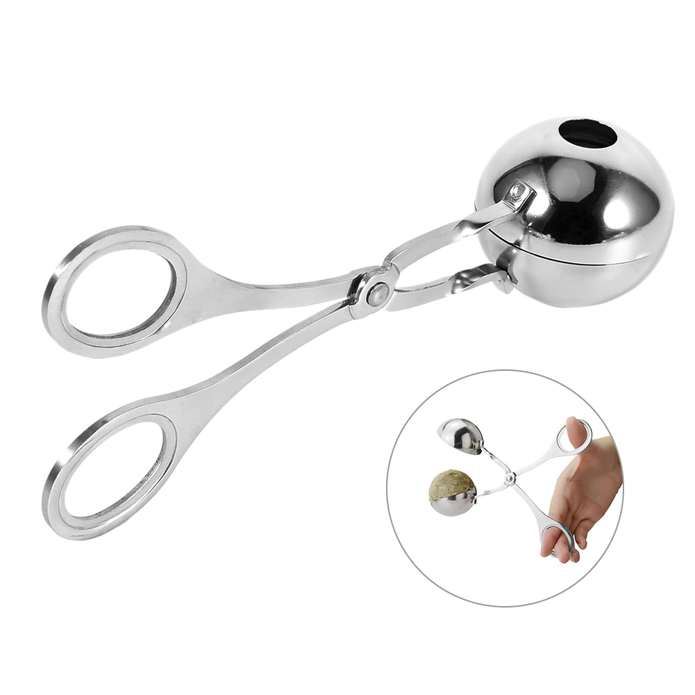 Cookie Dough Scoop for Kitchen,Kitchen Gadgets Kit with Anti-slip Rings 1.38 and 1.85 2 PCS None-Stick Meat Ballers YOURSEE Stainless Steel Meat Baller Tongs Cake Pop Meatball Maker Ice Tongs 