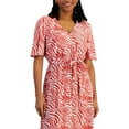 thumbnail image 2 of INC International Concepts Women's Printed Surplice Maxi Dress Orange Size Petite Large, 2 of 3