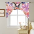 thumbnail image 5 of Easter Bunny Swag Valances for Kitchen Window, Watercolor Red Purple Pink Floral Rabbit Small Swag Valances Rod Pocket Curtain Drapes Window Treatment for Bedroom Bathroom, 56x36 Inch, 5 of 9