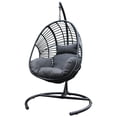 thumbnail image 3 of GORTES Metal Egg Hanging Chair with C-Stand, Black, 3 of 9