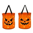 thumbnail image 1 of LED Light Halloween Candy Bags - 2 Styles Light-Up Pumpkin Buckets, Polyester Material, Large Capacity, Reusable for Kids' Trick-or-Treat, 1 of 1