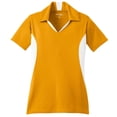 thumbnail image 5 of Sport-Tek LST655 Ladies Side Blocked Micropique Sport-Wick Polo Shirt , Gold/White, M, 5 of 6