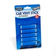 AIR FRESHENER NEW CAR SCENT CAR VENT STICK 5PK CARDED, Case Pack of 48