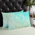 thumbnail image 4 of Aqua Green Throw Pillow Cover 16 x 24 Inch Decorative Pillow Cover Watercolor Colorful Ombre Abstract Floral Art Lumbar Pillowcase Seasonal Rectangle Cushion Case for Couch Sofa Bed Living Room, 4 of 7