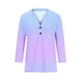 thumbnail image 4 of GaThRRgYP Tops for Women Trendy,Plus Size Tops for Women,Women's Tops Fashion Solid Button Shirt Female V-Neck Loose T-shirt Blouse Purple XL, 4 of 5