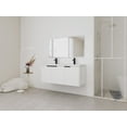 thumbnail image 5 of 48 Inch Wall Mounted Bathroom Vanity with Double Resin Sink and Three Soft Close Doors White Plywood Space Saving Storage, 5 of 9