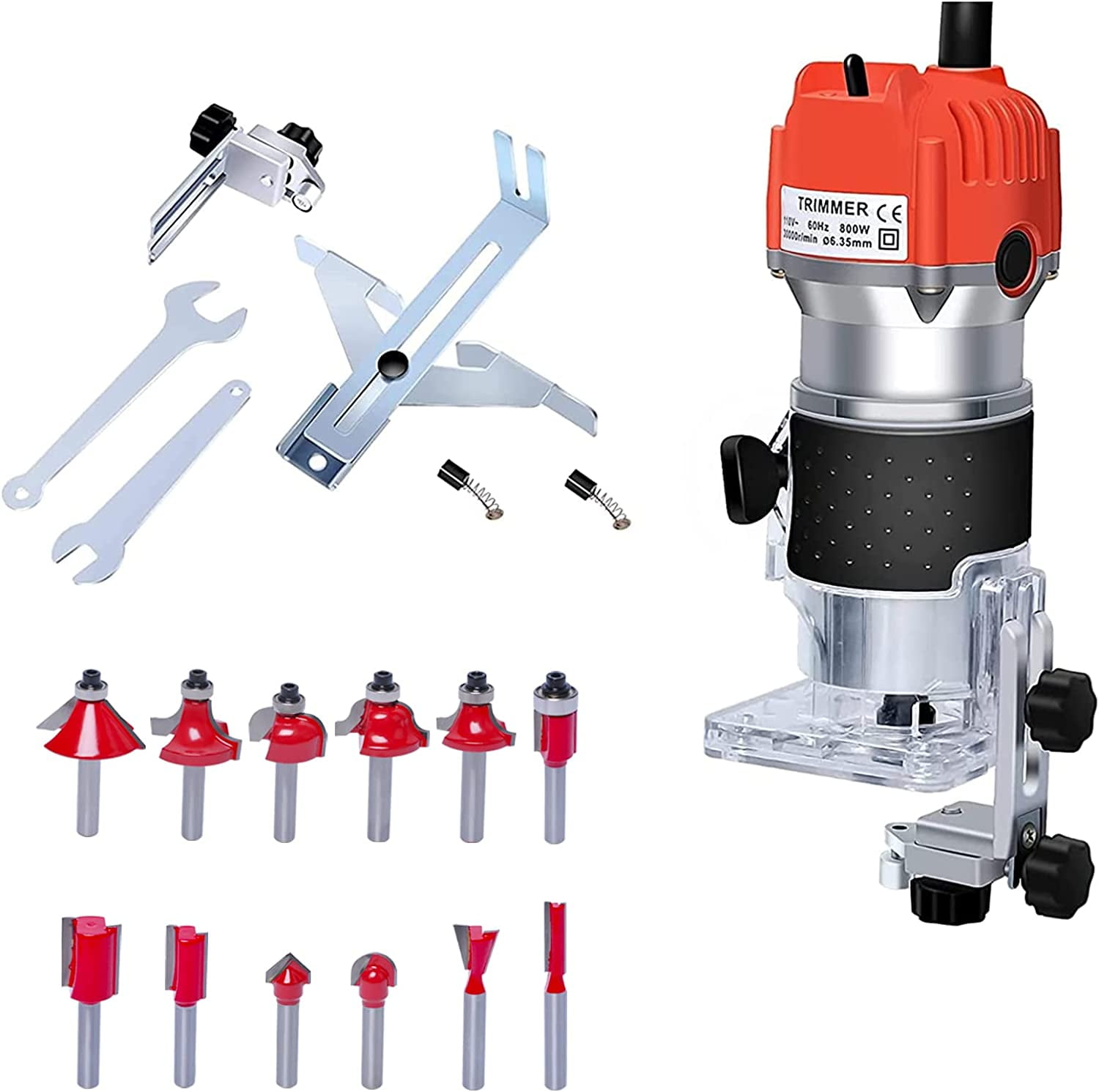 Wadoy 110V 800W Wood Router Kit Electric Handheld Laminate Trimmer Hand