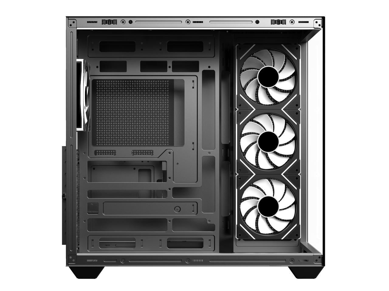 DIYPC IDX3-ATX-ARGB Black Dual USB3.0/ Type C Tempered Glass ATX Gaming Computer Case w/ Dual Tempered Glass Panel and 4 x ARGB PWM Fans (Pre-Installed). Integrated ARGB Light Strip.