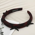 thumbnail image 6 of Unique Bargains 1 Pc Plaid Bow Headbands for Women Red, 6 of 6