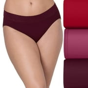Bali 3-Pack Modern Seamless Lace Trim Hi Cut Underwear DFMLB3 Color: Red Mauve Rouge Size: 8