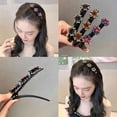 thumbnail image 4 of Satin Fabric Hair Bands, Braided Hair Clips For Women, Rsvelte Hair Clips, Sparkling Crystal Stone Braided Hair Clips (8Pcs-D), 4 of 5