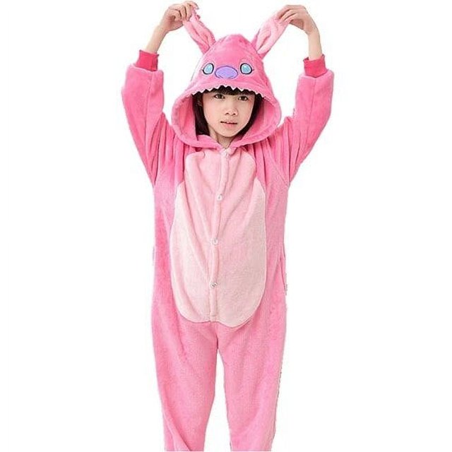 Traje de Kigurumi para niños, disfraz de conejo, elefante, murciélago, pijama de Navidad con cremallera