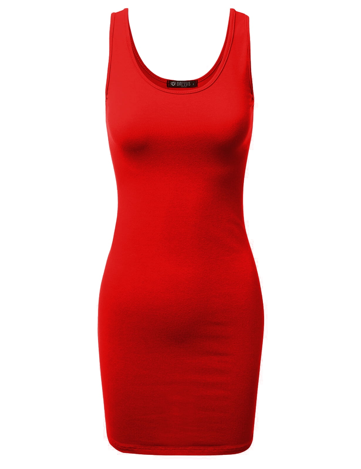 Women's Basic Scoop Neck Sleeveless Bodycon Mini Tank Dress - Walmart.com