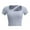 Blue, variant on Short Sleeve Shirts for Women, Short Sleeve Shirts Women Ribbed One Piece Cutout Tops Fashion Slim Fitted Clothes