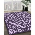 thumbnail image 3 of Ahgly Company Machine Washable Indoor Square Transitional Dark Purple Area Rugs, 6' Square, 3 of 7