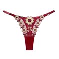 thumbnail image 1 of Tangas de malla con bordado floral, bragas con aros y bloques de color cautivadores, lencería y ropa interior femenina, 1 of 5