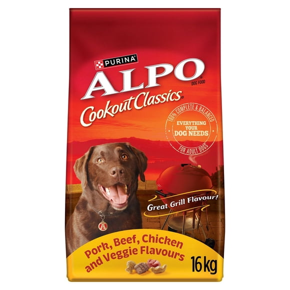 Alpo Cookout Classics Pork, Beef, Chicken and Veggie Flavours, Dry Dog Food 16kg