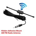 thumbnail image 4 of 1X Black Universal Car Boat Stereo AM FM Dipole Antenna Adhesive Mount Glass Antenna Radio Antenna, 4 of 5