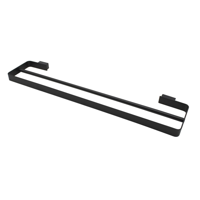 Toallero Doble Rubinett 30cm Cuadrado Negro Mate Acero Inoxidable
