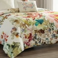 thumbnail image 6 of Bebejan Antique Flowers 5 Piece Comforter Set, Queen, Ivory, 100% Cotton Sateen, Reversible, All Season, Cozy Comfort, 6 of 11