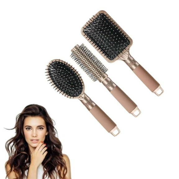 Hair Brush Set with Detangling Nylon Pins, Hair Comb, Massage Paddle Brush Cushion Hair Combs Hair Dryer Brush, for Women Men Boys Girls, Fashion Accessories Haircare Salon