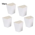 thumbnail image 2 of Moyic Caja de palomitas de maíz de 50 piezas, portátil, de un solo uso, Color sólido, aperitivos de cine, caja de patatas fritas dulces, accesorios Herramientas y accesorios para hornear Blanco Moyic HA081928-01, 2 of 6