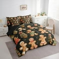 thumbnail image 3 of Manfei Princess Gingerbread Twin Bedding Sets 7pcs, Watercolor Xmas Tree Bedding Comforter Set, Merry Christmas Sheet Sets, Lightweight Room Decor, 3 of 8