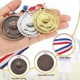 thumbnail image 3 of Uxcell Bronze Award Medals 2 Inch, Metal Winner Medals with Neck Ribbon Trophy Pattern for Sports Competitions Games Party Favors 24 Pieces, 3 of 7