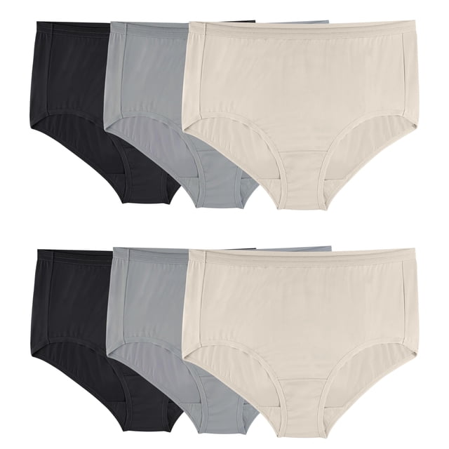 Pack de 6 Bombachas de Microfibra para Mujer Fruit of the Loom Surtidas