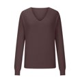 thumbnail image 4 of Long Sleeve Sweater for Women Basic V-Neck Pullover Outfits Outdoor 2025 Fashion Fall Clothes Casual Shirts Comfort Winter Clothing, 4 of 6