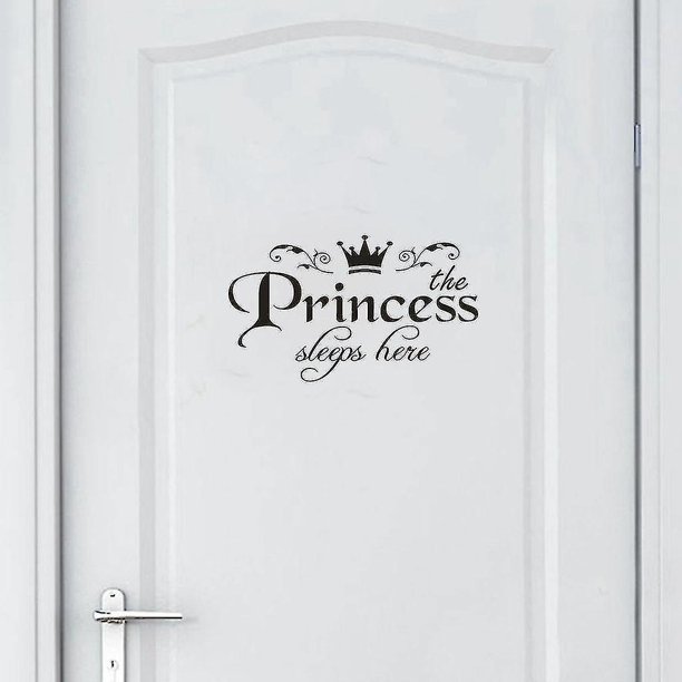 Princesa decoración del hogar etiqueta de la pared calcomanía dormitorio puerta vinilo arte mural
