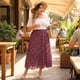 thumbnail image 3 of Faldas de talla grande Agnes Orinda para mujeres, con cintura elástica, en capas, fluidas, falda maxi de verano 1X negra, 3 of 8