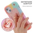 thumbnail image 6 of for iPhone 14 Plus Case with Ring Stand, Heavy Duty Military Grade Rugged Shockproof Silicone Rubber Magnetic Kickstand Holder Case for Women Girls For iPhone 14 Plus, Rainbow Pink, 6 of 6