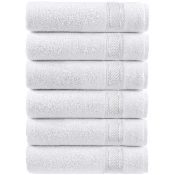 Canadian Linen Premium White Hand Towels Set, 6 Pieces Quick Dry Bathroom  Towels, 16x27 Inches 400 GSM Soft Absorbent Gym Spa, Salon Yoga, Pool,  Sports Cotton Towel 