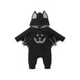 thumbnail image 1 of Nituyy Baby Halloween Romper, Batwing Sleeves Jumpsuit, Black, 1 of 8