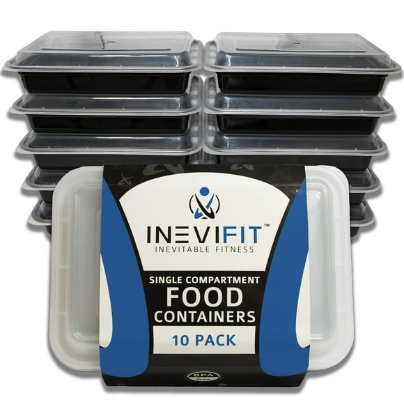 INEVIFIT Meal Prep Single Compartment BPA FREE, Premium Food Storage Containers, Durable & Reusable, 28 oz. Stackable 10 Pack Meal-Prep, Microwaveable & Dishwasher Safe Leak Resistant Bento Lunch Box