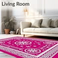 thumbnail image 2 of ODIKA 3'x5' Machine Washable Non-Slip Area Rug, Snowflake Applique Winter Holiday Penny Kit High Traffic Rug with Pad, Pink, 646200, 2 of 8