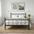 thumbnail image 2 of Metal Bed Frame with Vintage Circular Headboard and Footboard, Heavy-Duty Iron Platform Bed, No Box Spring Needed, Noise-Free Design, Easy Assembly, 2 of 7