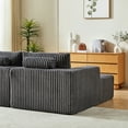 thumbnail image 5 of 87" Oversized Sectional Chaise Lounge With Reclining Bed, No Assembly, Grey Corduroy, Comfy Sleeper Chair For Living Room & Bedroom Assembly Required Lounge, Corduroy, 5 of 6
