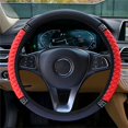 thumbnail image 6 of Soft Leather Car Steering Wheel Cover, Universal 15 Inch Colorful Rhinestones Anti-Slip Elastic Steering Wheel Covers for Most Cars, Sparkly Crystal Diamond for Women Girls (Red), 6 of 9