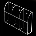 thumbnail image 2 of 3X Clear Acrylic Remote Control Holder Wall Mount Media Organizer Storage Box (Three Compartments), 2 of 8