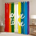 thumbnail image 2 of Manfei Kawaii Rainbow Blackout Curtains, Printing Love is Love Window Curtains Pack of 2 (38x45 Each), Orange Blue, 2 of 6