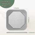 thumbnail image 2 of Square Drain Cover for Shower 5.7-inch Stainless Steel and Silicone Drain Hair Catcher Flat Silicone Plug for Bathroom and Kitchen Filter Shower Drain Protection Flat Strainer Stopper (Grey), 2 of 5