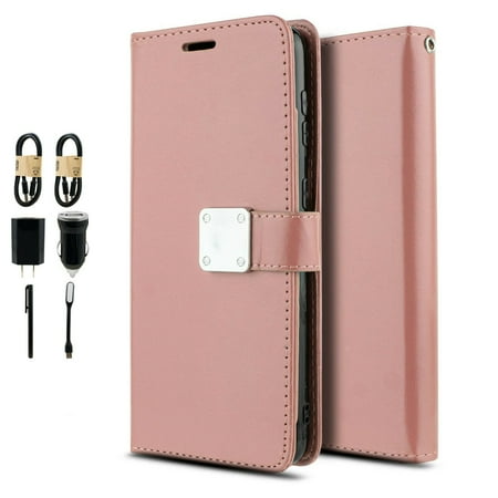 Value Pack + for Samsung Galaxy S21 Plus S30 Plus Metal Clasp Phone Case Wallet Grip Textured Kickstand Hybrid Pouch Pocket Purse Screen Flip Cover