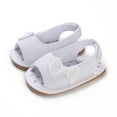 thumbnail image 2 of Otqutp Kids Birthday Shoes Summer Children Toddler Shoes Girls Sandals Flat Bottom Fish Mouth Open Toe Breathable Solid Color Cute Bow Back Trip with Hook Loop, 2 of 9