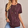 thumbnail image 3 of Mittory Womens Tops Short Sleeve Button Side Asymmetrical Shirts Tunics Basic Fashion Summer Clothes, 3 of 8