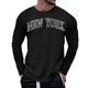 thumbnail image 1 of Camiseta informal de manga larga y cuello redondo con estampado de letras para hombre - Mezcla de poliéster suave, cuello redondo, versátil para fiestas/ocio - Tallas M-XXXL, 1 of 5