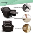 thumbnail image 5 of Home Power Recliner Chair, Multifunctional Electric Reclining Single Sofa, 3 Positions for Adjustable, Breathable Bonded Leather Sofa Classic Theater Seating W/USB Port - Red Brown, 5 of 10