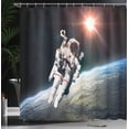 thumbnail image 4 of Ambesonne Galaxy Shower Curtain, Astronaut with Sun Beams, 69"Wx84"L, Orange Grey, 4 of 5