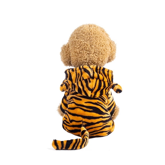 GASTROPOD Dog Costume,Tiger Warm Coral Fleece for Extra Comfort Cat Costume,One-Piece Design for Easy Dressing Puppy Clothes,XS